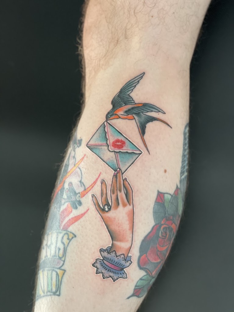 Rose and Cross Tattoo in Houston